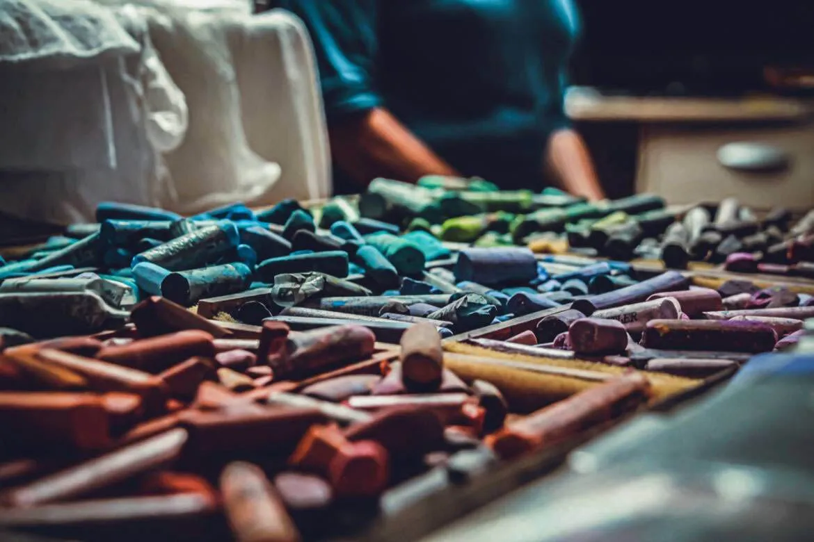 Pastels dans l'atelier d'Annette Cunnac