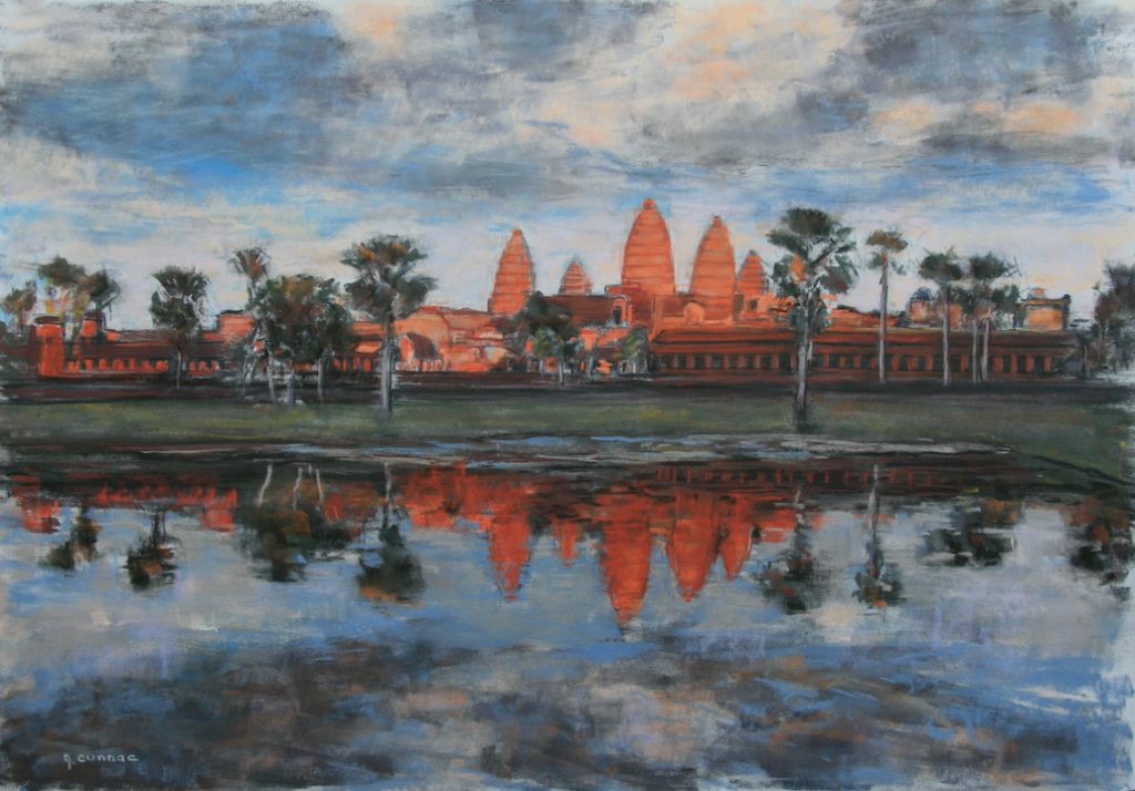 Cambodge Ankor Val au coucher du soleil
