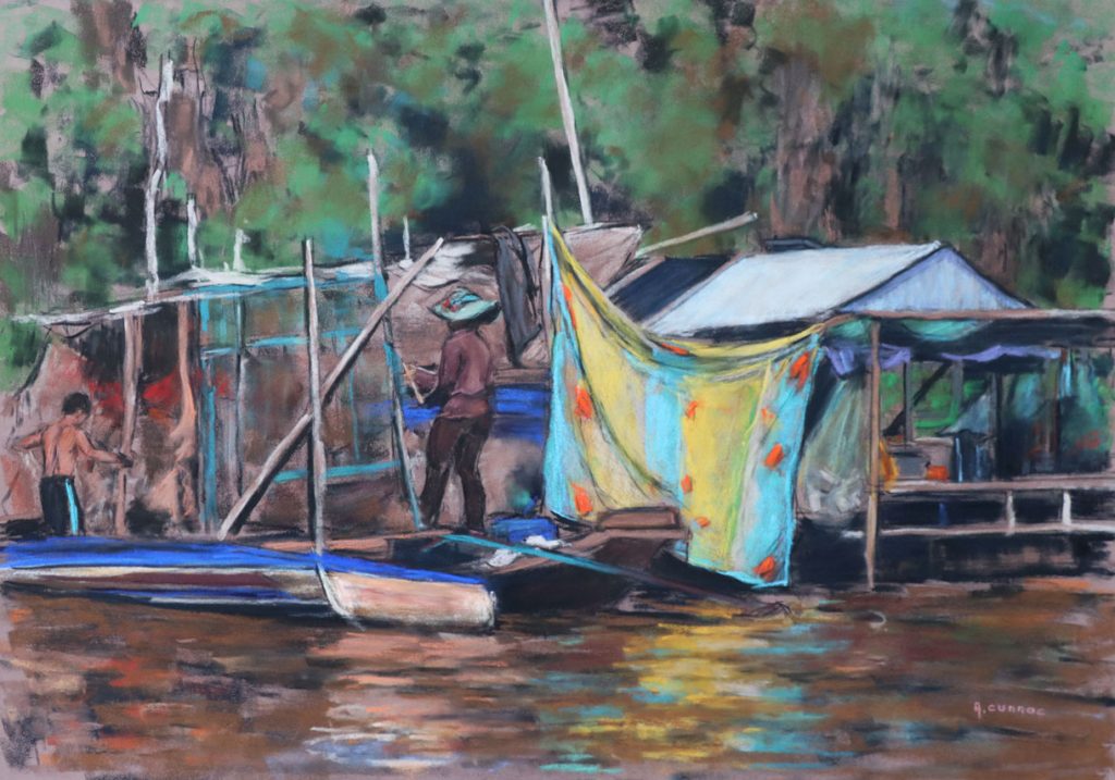 Cambodge Scene de vie sur le Tonle Sap