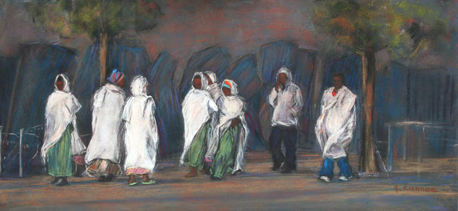 Ethiopie Scène de vie au lever du jour