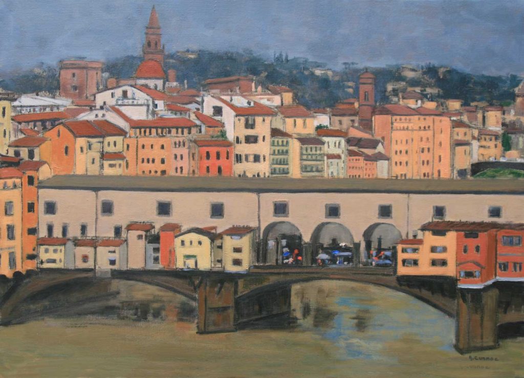 Florence au printemps Maisons et Ponte Vecchio