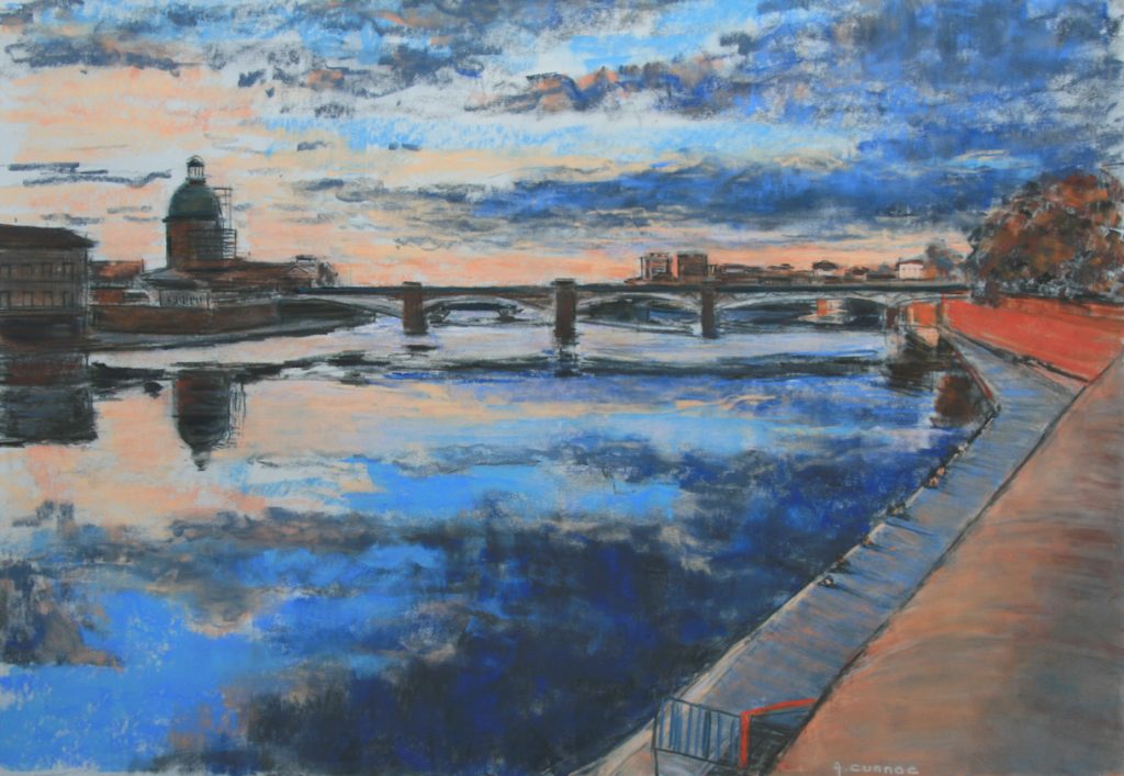 Toulouse Coucher de soleil sur la Garonne en hiver