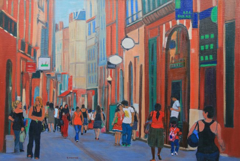 Toulouse Rue Saint Rome un samedi sur toile