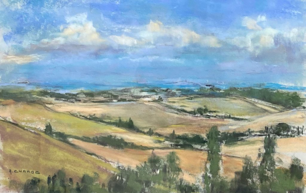 Lumières du Tarn- Pastel sec - réalisé sur le motif en plein air
